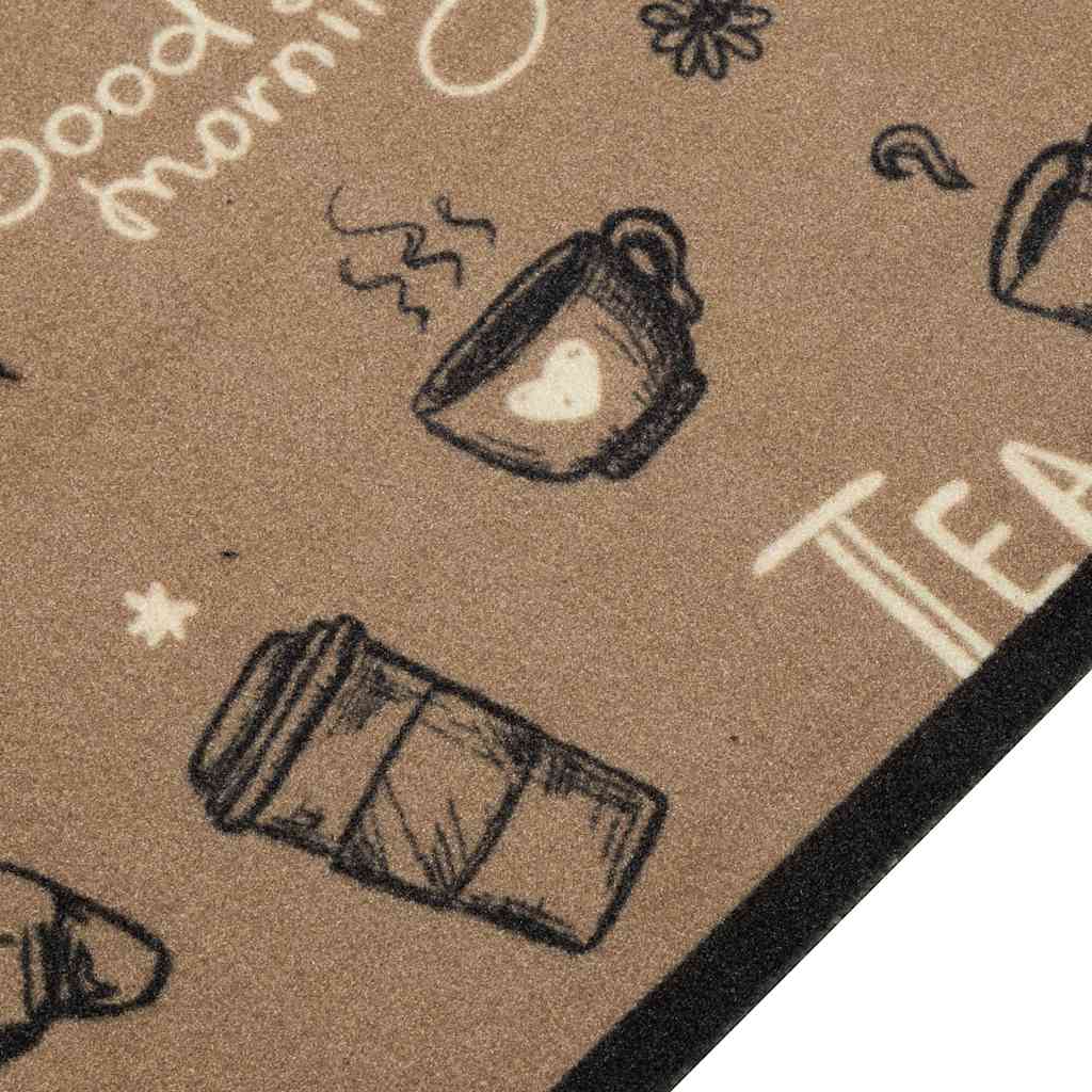 vidaXL Kitchen Rug Washable Morning Brown 60x180 cm Velvet