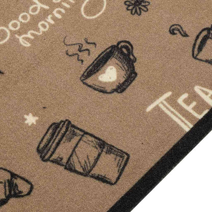 vidaXL Kitchen Rug Washable Morning Brown 60x180 cm Velvet