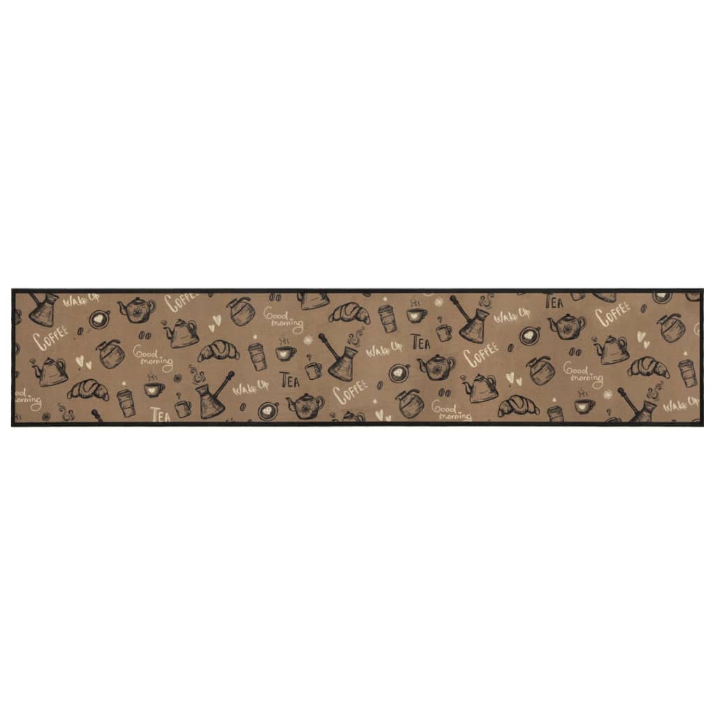vidaXL Kitchen Rug Washable Morning Brown 60x300 cm Velvet