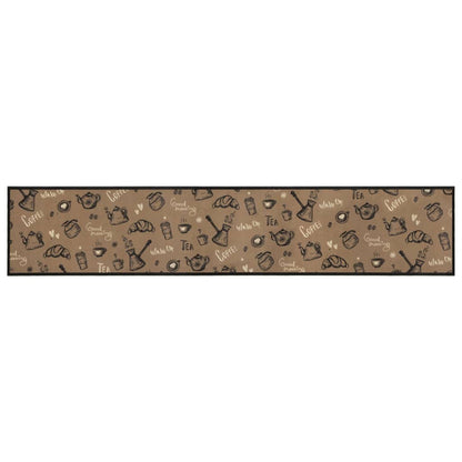 vidaXL Kitchen Rug Washable Morning Brown 60x300 cm Velvet