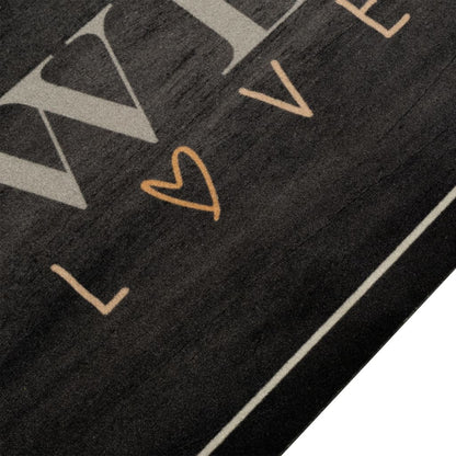 vidaXL Kitchen Rug Washable Coffee Text 60x180 cm Velvet