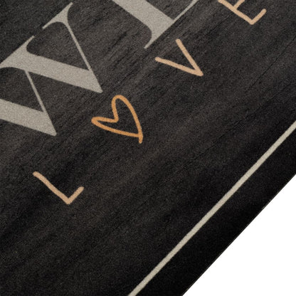 vidaXL Kitchen Rug Washable Coffee Text 60x300 cm Velvet