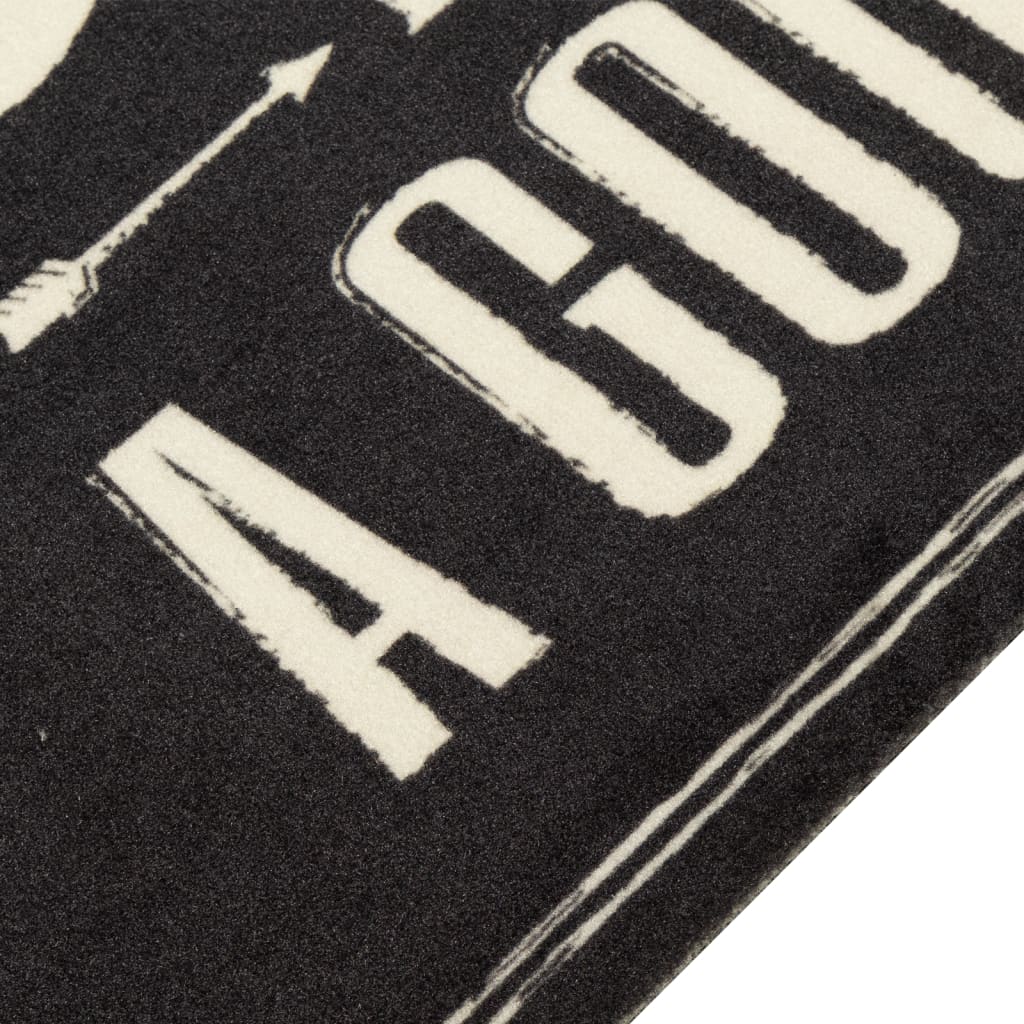 vidaXL Kitchen Rug Washable Coffee Text 45x150 cm Velvet