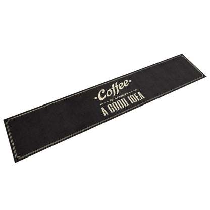 vidaXL Kitchen Rug Washable Coffee Text 60x300 cm Velvet