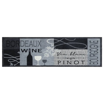 vidaXL Kitchen Rug Washable Wine Grey 45x150 cm Velvet