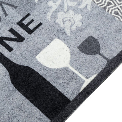 vidaXL Kitchen Rug Washable Wine Grey 45x150 cm Velvet