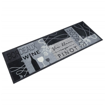 vidaXL Kitchen Rug Washable Wine Grey 60x180 cm Velvet