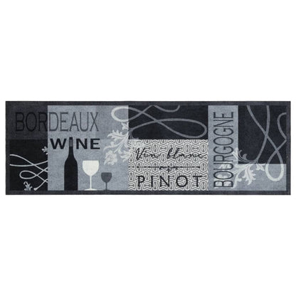 vidaXL Kitchen Rug Washable Wine Grey 60x180 cm Velvet