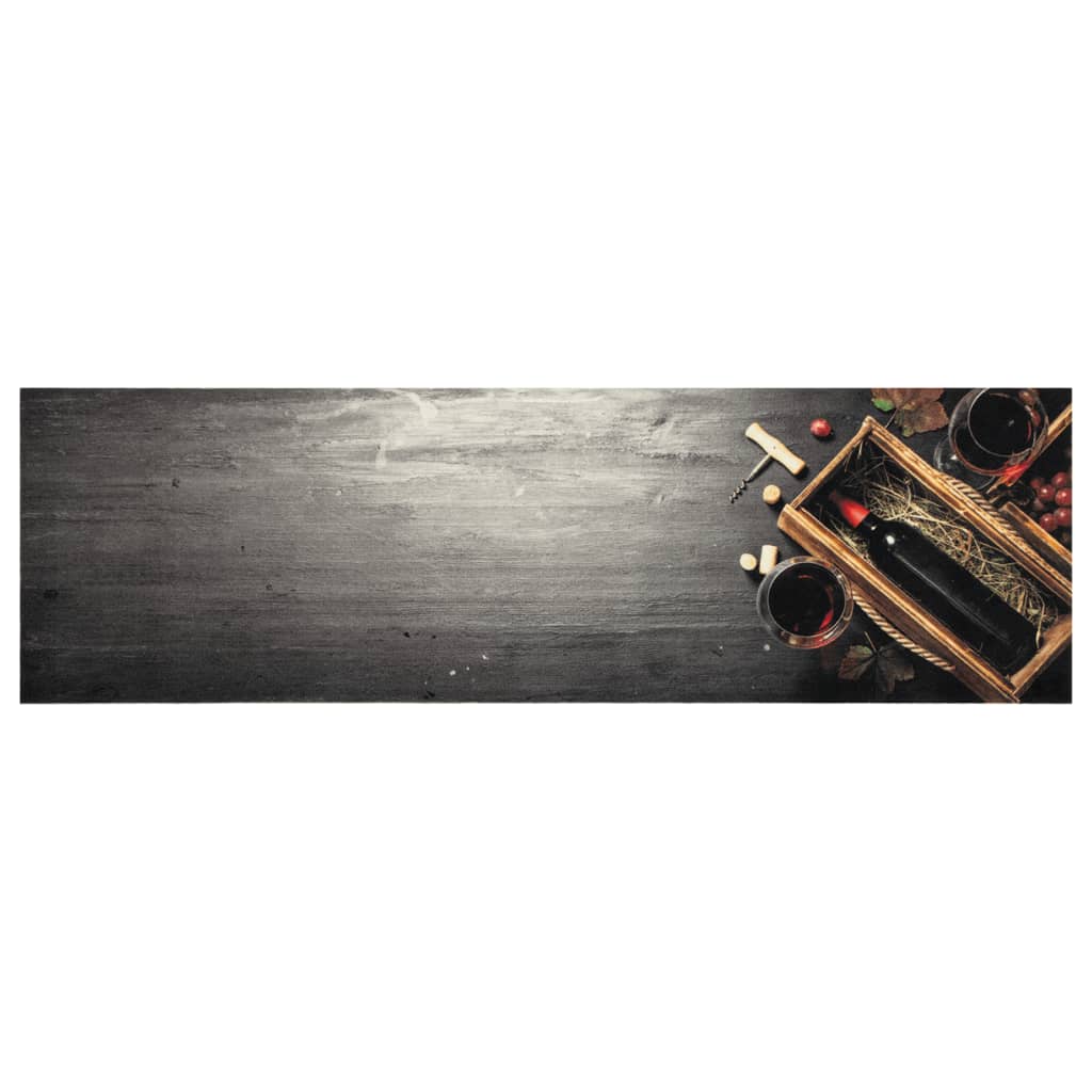 vidaXL Kitchen Rug Washable Wine Bottle 45x150 cm Velvet