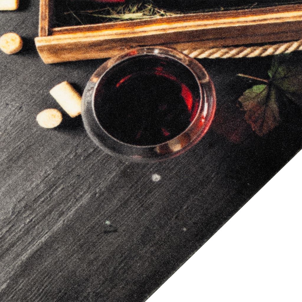 vidaXL Kitchen Rug Washable Wine Bottle 45x150 cm Velvet