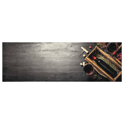 vidaXL Kitchen Rug Washable Wine Bottle 60x180 cm Velvet