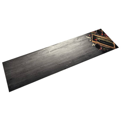 vidaXL Kitchen Rug Washable Wine Bottle 60x300 cm Velvet