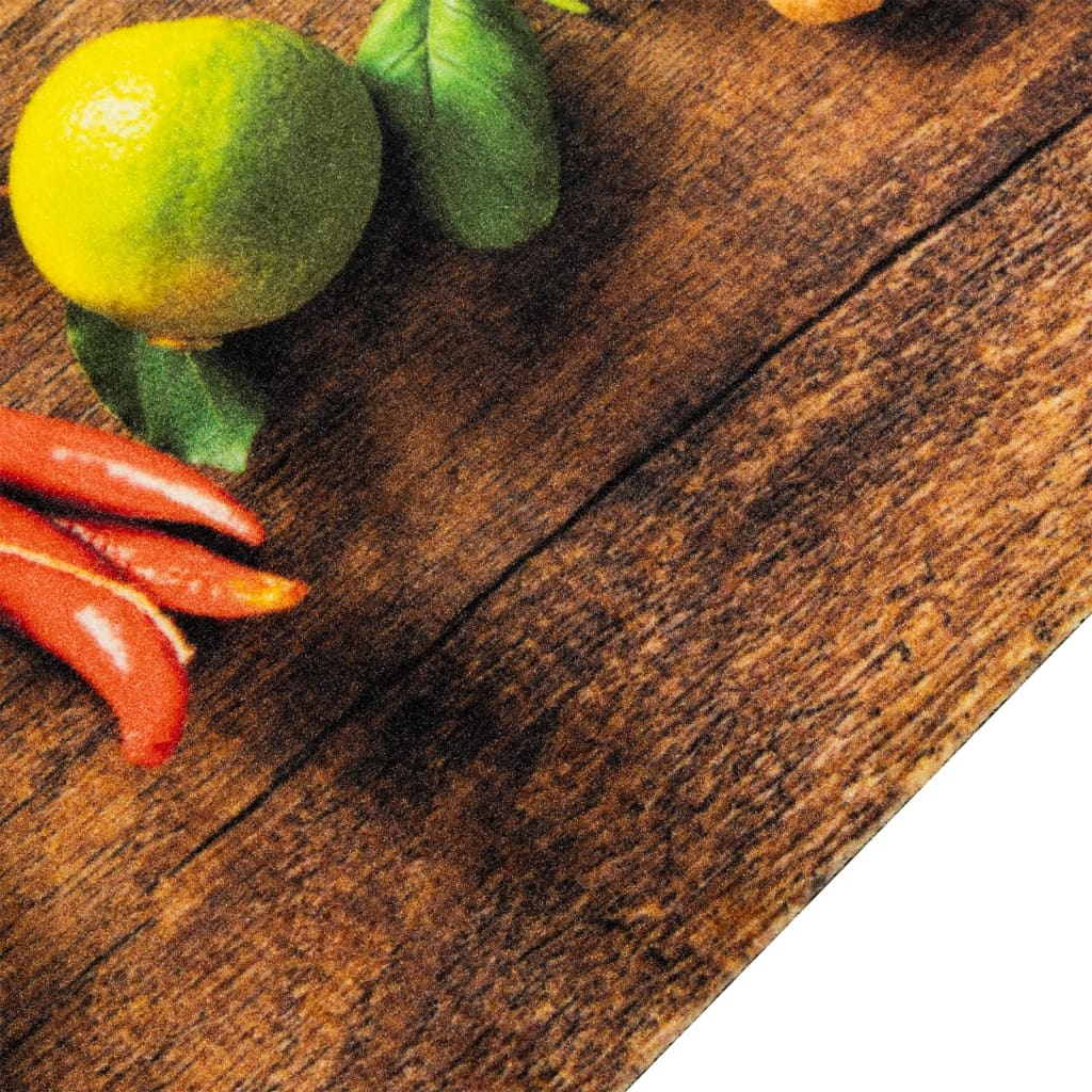 vidaXL Kitchen Rug Washable Spices 45x150 cm Velvet
