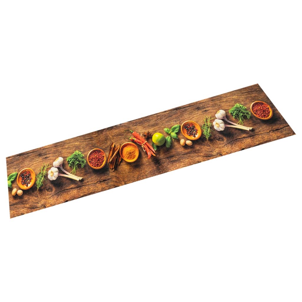 vidaXL Kitchen Rug Washable Spices 60x180 cm Velvet