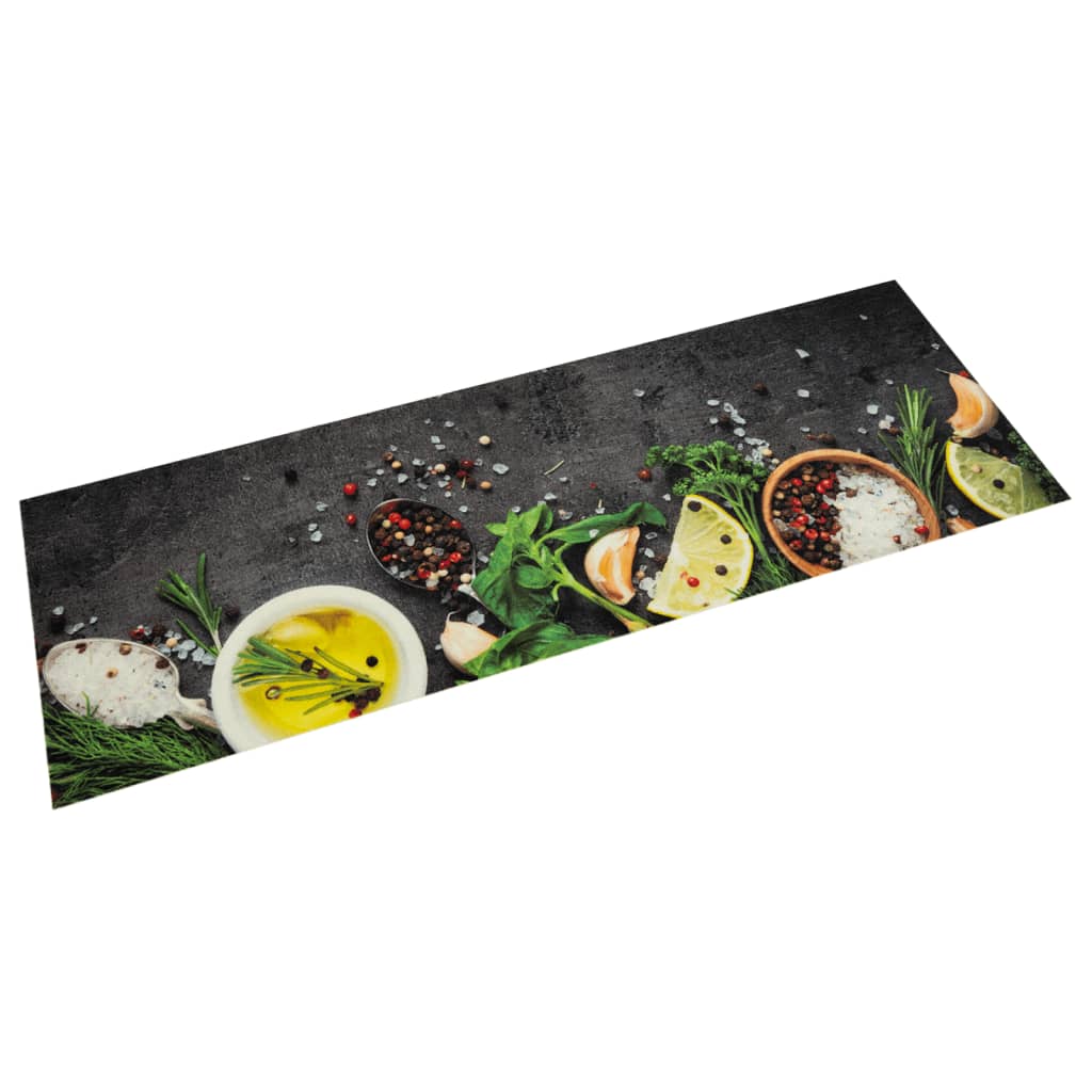 vidaXL Kitchen Rug Washable Spices 45x150 cm Velvet