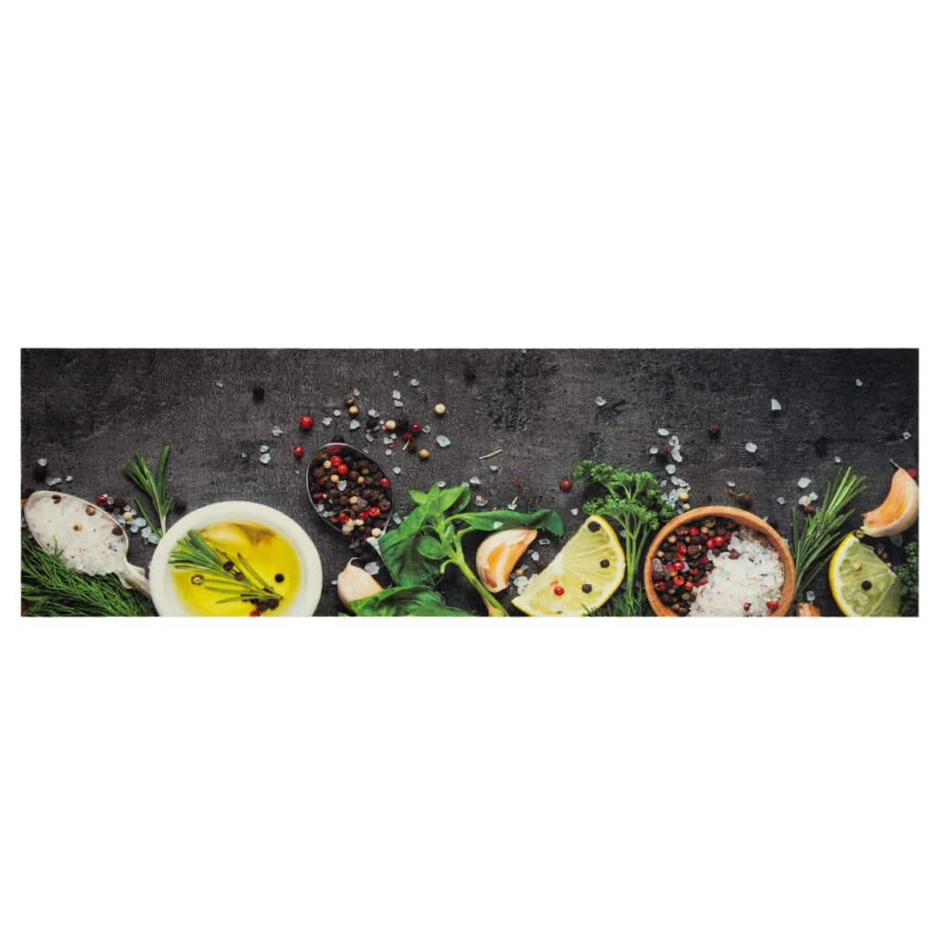 vidaXL Kitchen Rug Washable Spices 45x150 cm Velvet