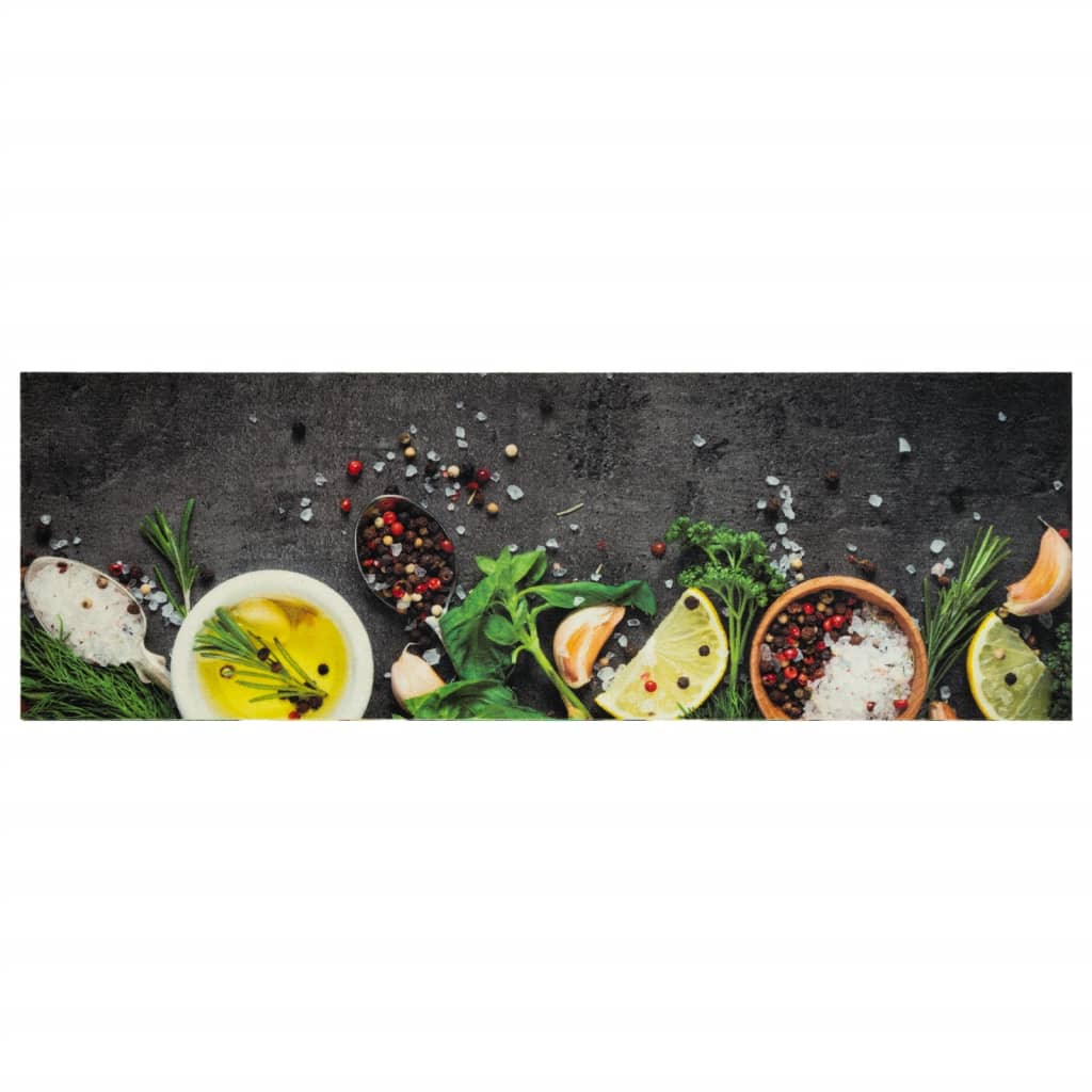 vidaXL Kitchen Rug Washable Spices 60x180 cm Velvet