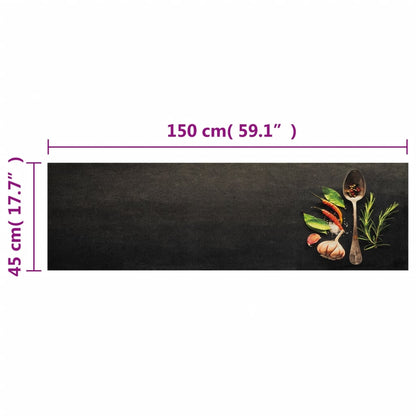 vidaXL Kitchen Rug Washable Spices 45x150 cm Velvet