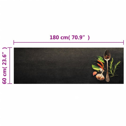 vidaXL Kitchen Rug Washable Spices 60x180 cm Velvet