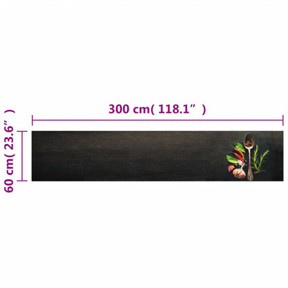vidaXL Kitchen Rug Washable Spices 60x300 cm Velvet