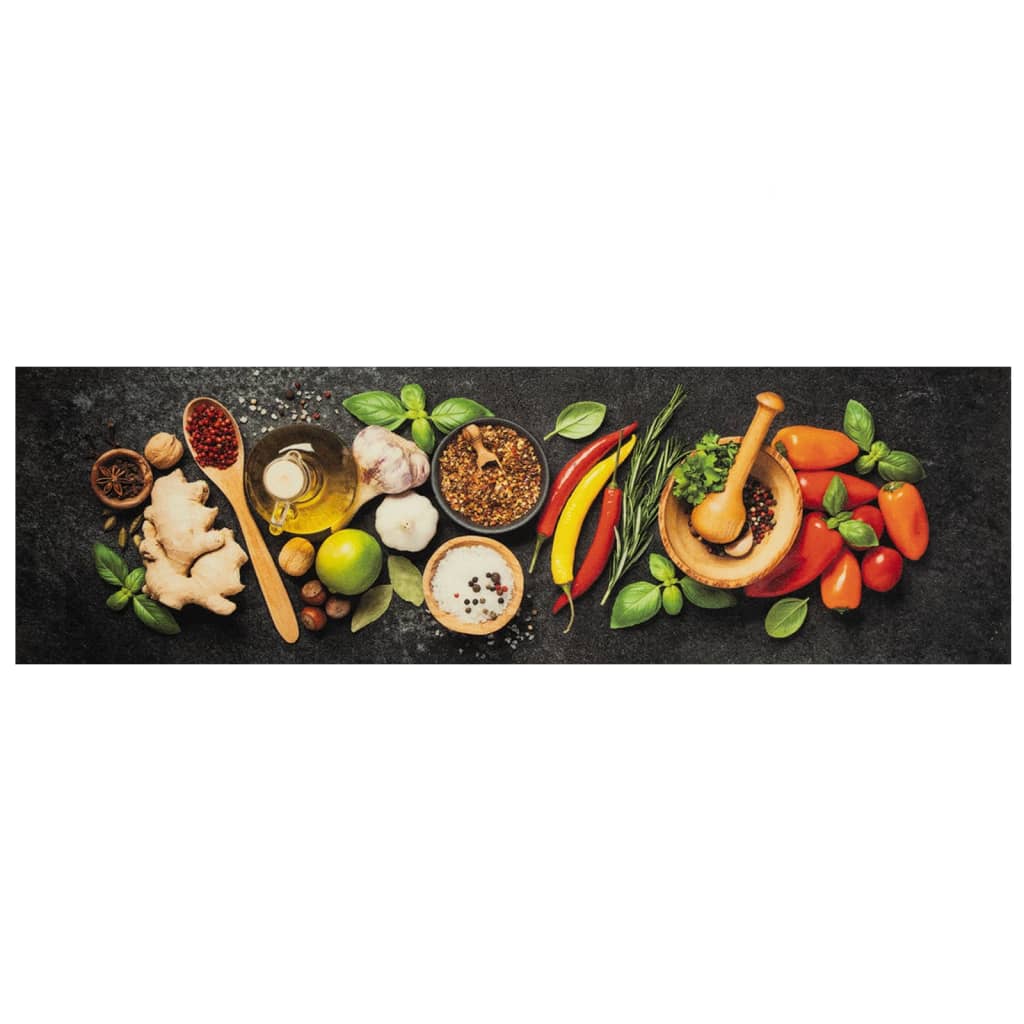 vidaXL Kitchen Rug Washable Spices 45x150 cm Velvet
