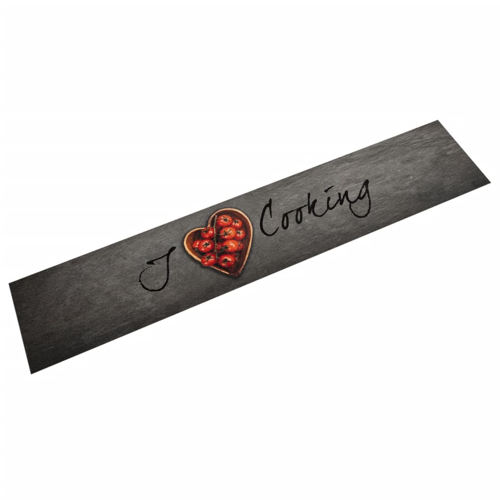 vidaXL Kitchen Rug Washable Cooking Text 60x300 cm Velvet