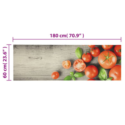 vidaXL Kitchen Rug Washable Tomatoes 60x180 cm Velvet