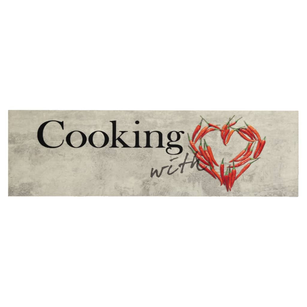 vidaXL Kitchen Rug Washable Peper Cooking 45x150 cm Velvet