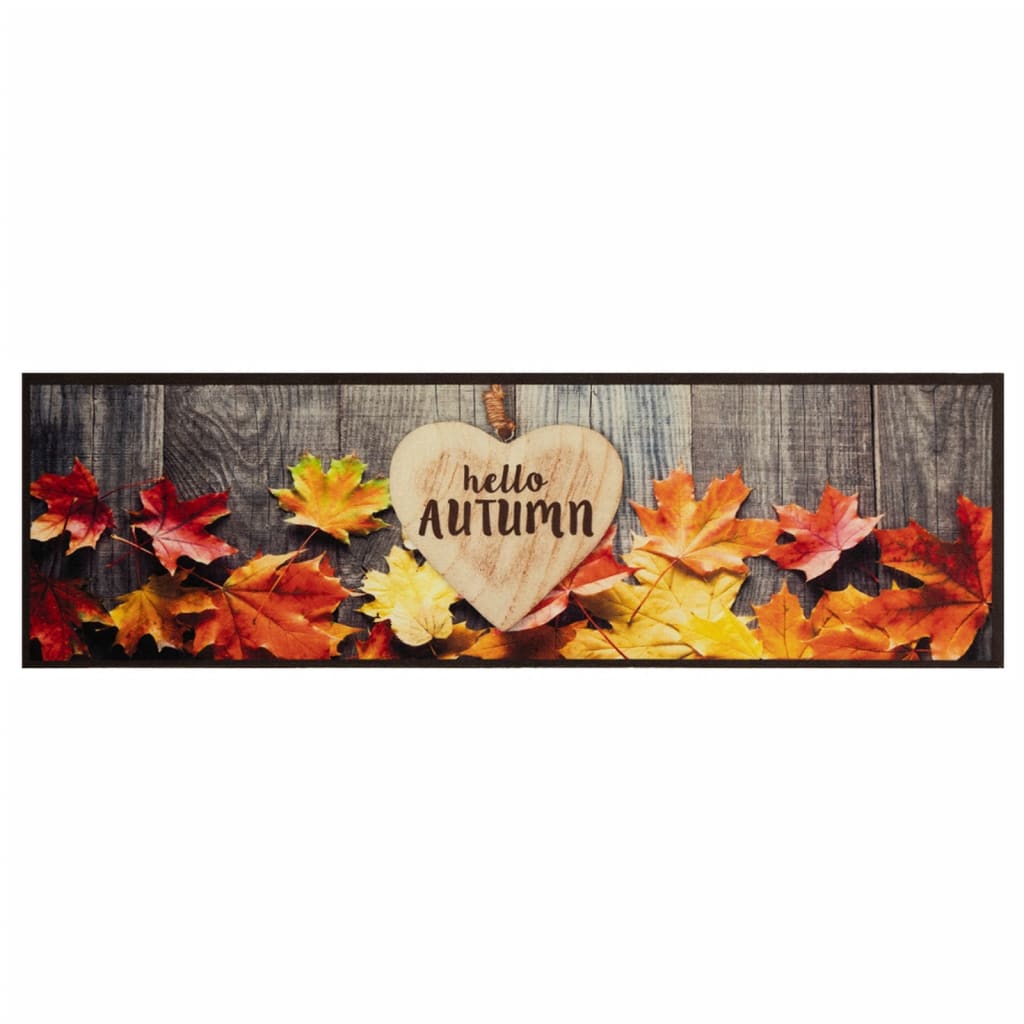vidaXL Kitchen Rug Washable Autumn 45x150 cm Velvet