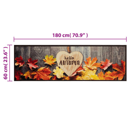 vidaXL Kitchen Rug Washable Autumn 60x180 cm Velvet
