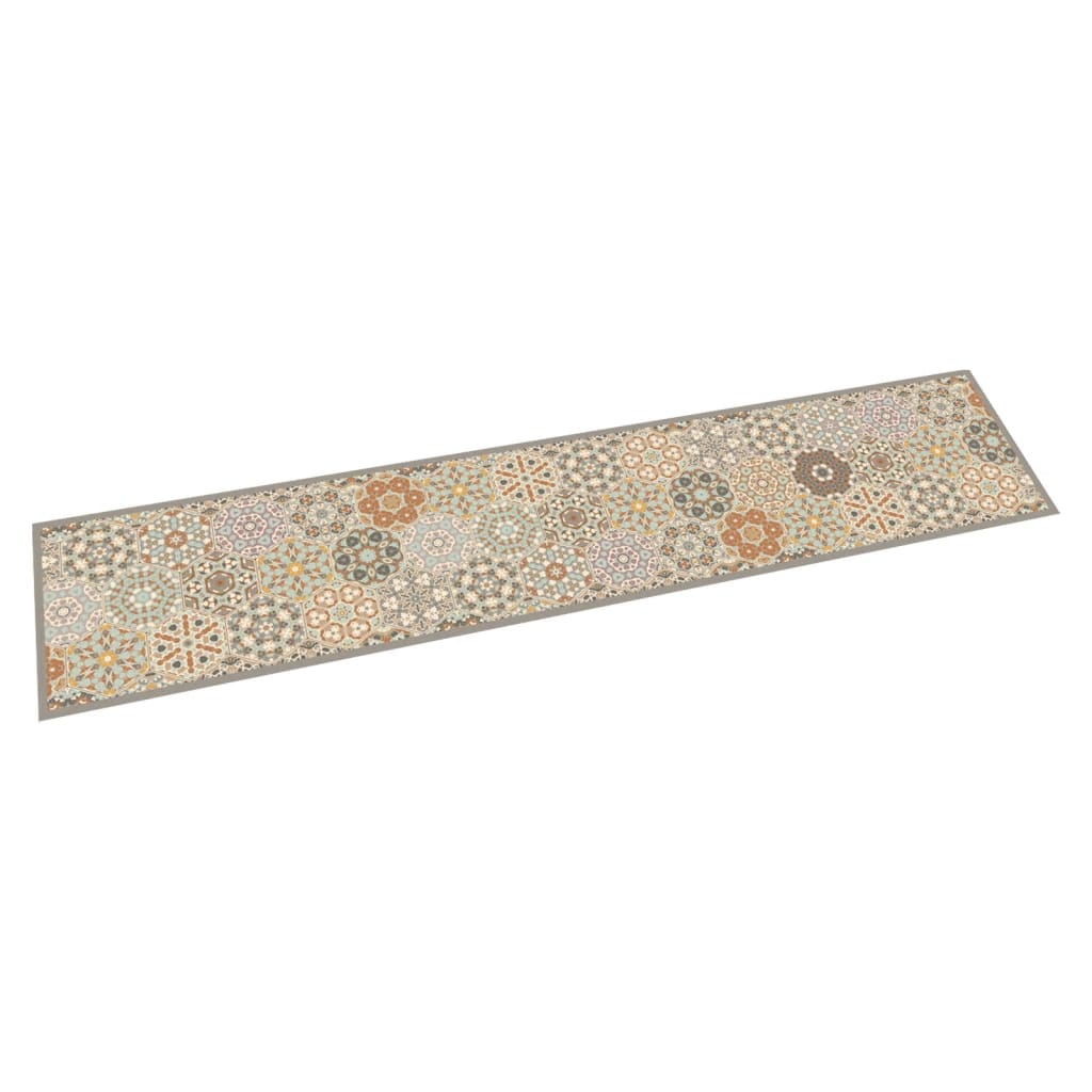 vidaXL Kitchen Rug Washable Hexagon Pastel 60x300 cm Velvet