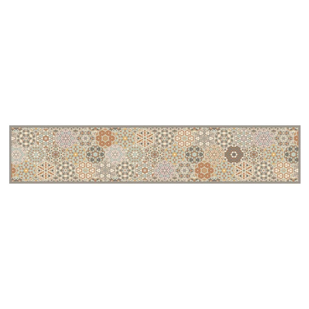vidaXL Kitchen Rug Washable Hexagon Pastel 60x300 cm Velvet