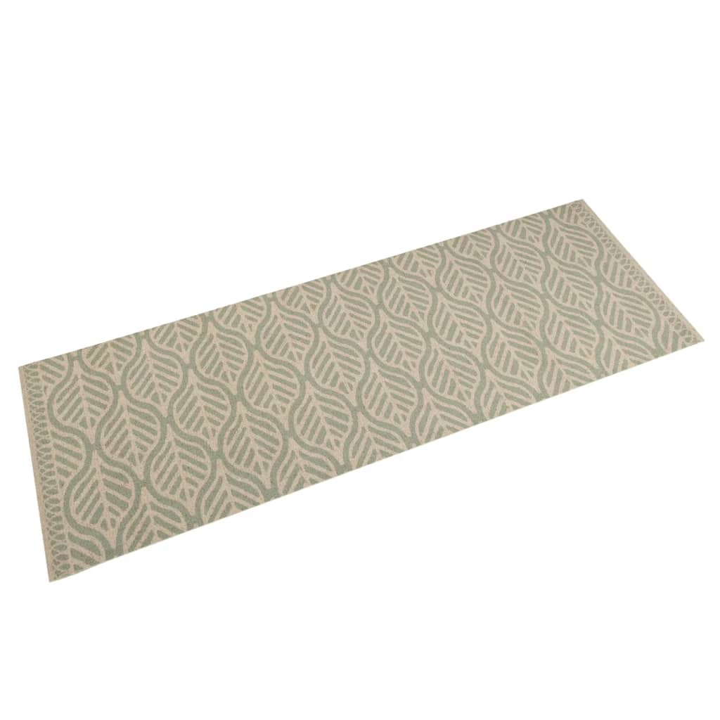 vidaXL Kitchen Rug Washable Leaves 45x150 cm Velvet
