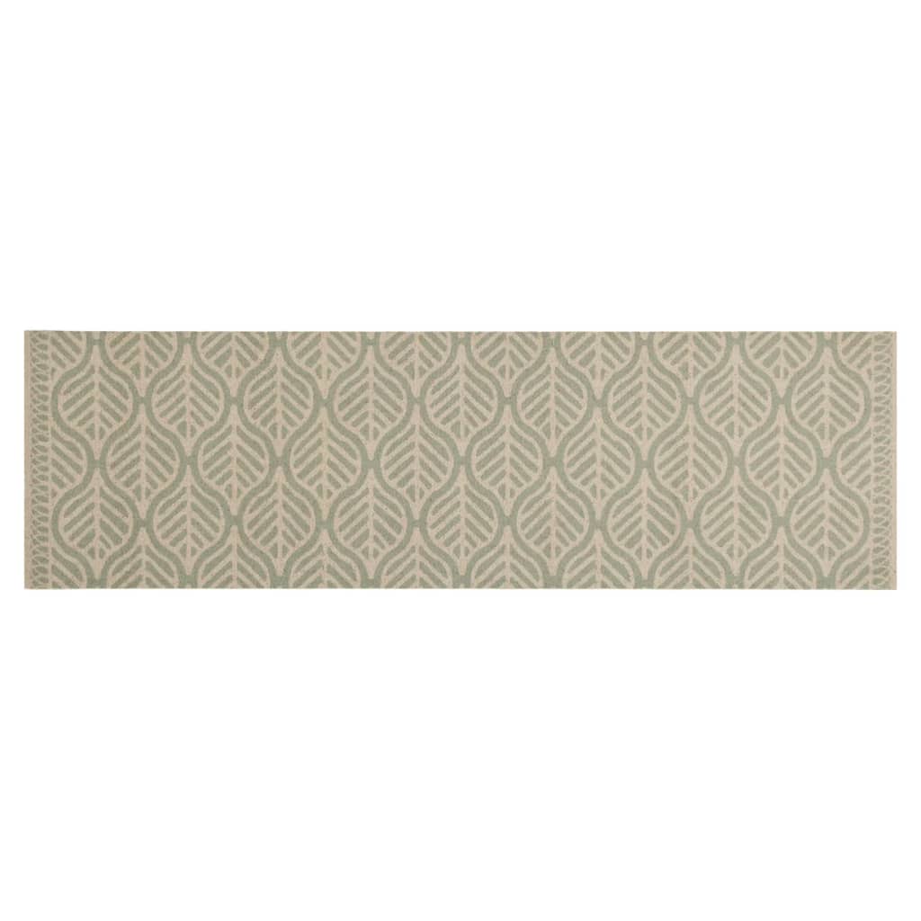 vidaXL Kitchen Rug Washable Leaves 45x150 cm Velvet