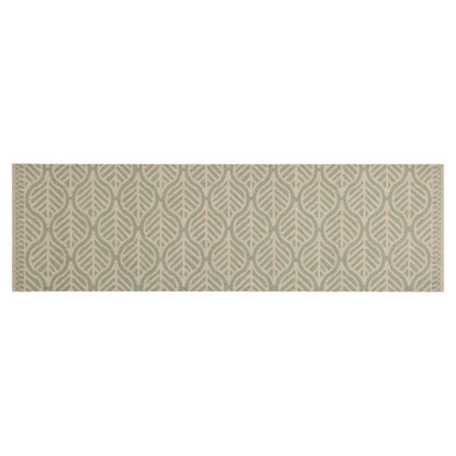 vidaXL Kitchen Rug Washable Leaves 45x150 cm Velvet
