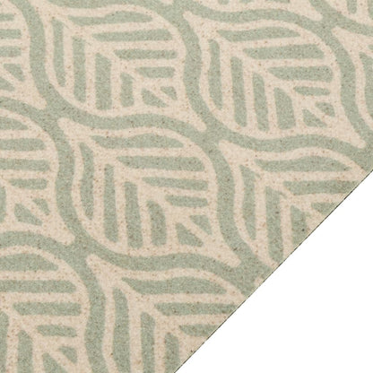 vidaXL Kitchen Rug Washable Leaves 45x150 cm Velvet