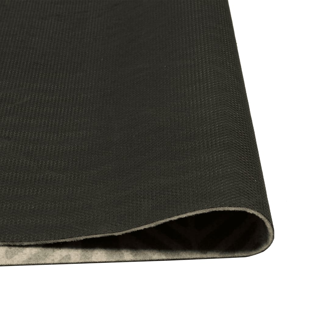 vidaXL Kitchen Rug Washable Leaves 45x150 cm Velvet