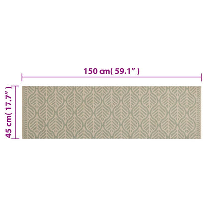 vidaXL Kitchen Rug Washable Leaves 45x150 cm Velvet