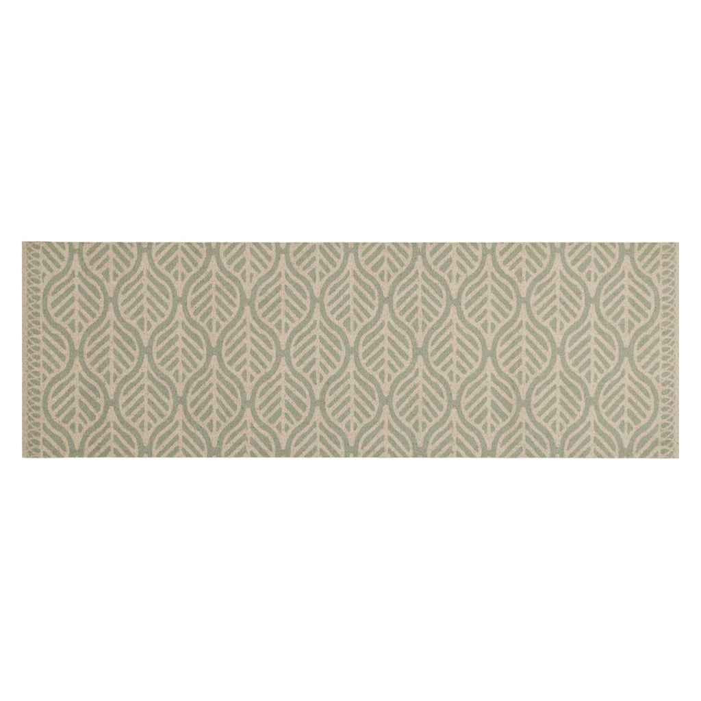 vidaXL Kitchen Rug Washable Leaves 60x180 cm Velvet