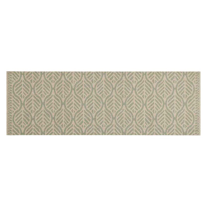 vidaXL Kitchen Rug Washable Leaves 60x180 cm Velvet