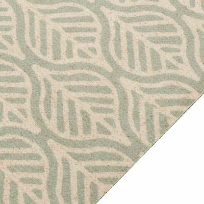 vidaXL Kitchen Rug Washable Leaves 60x180 cm Velvet