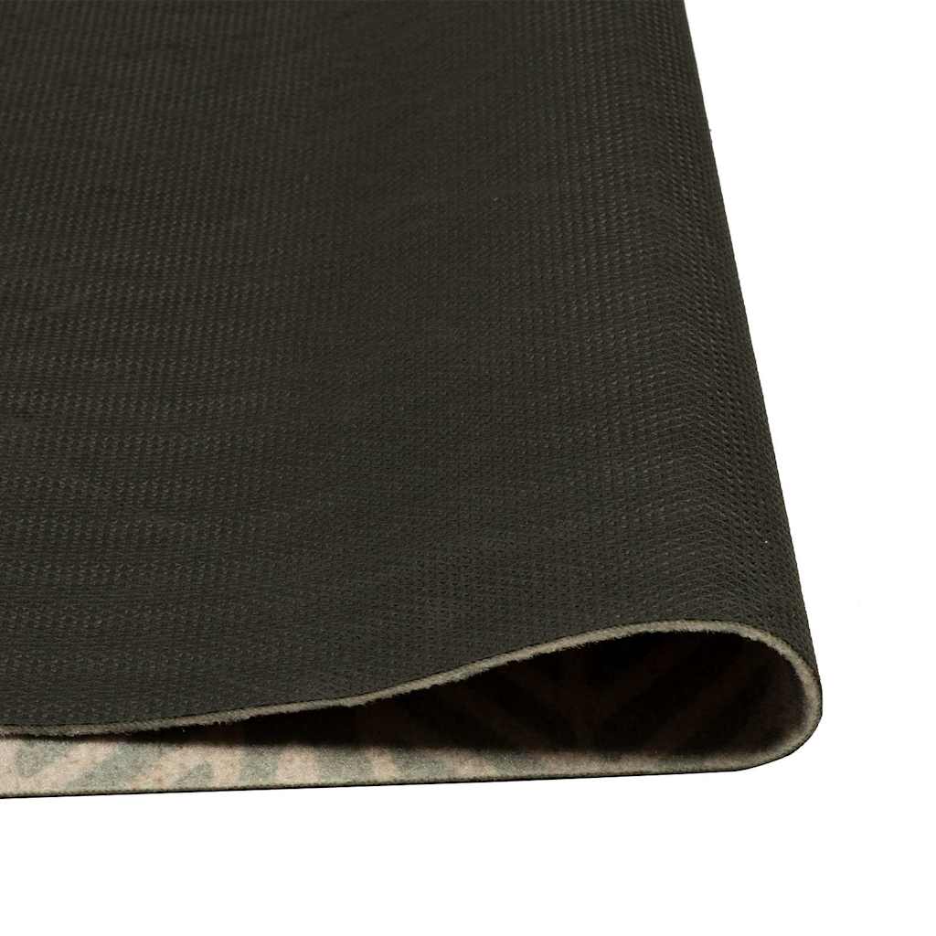 vidaXL Kitchen Rug Washable Leaves 60x180 cm Velvet