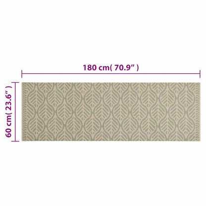 vidaXL Kitchen Rug Washable Leaves 60x180 cm Velvet