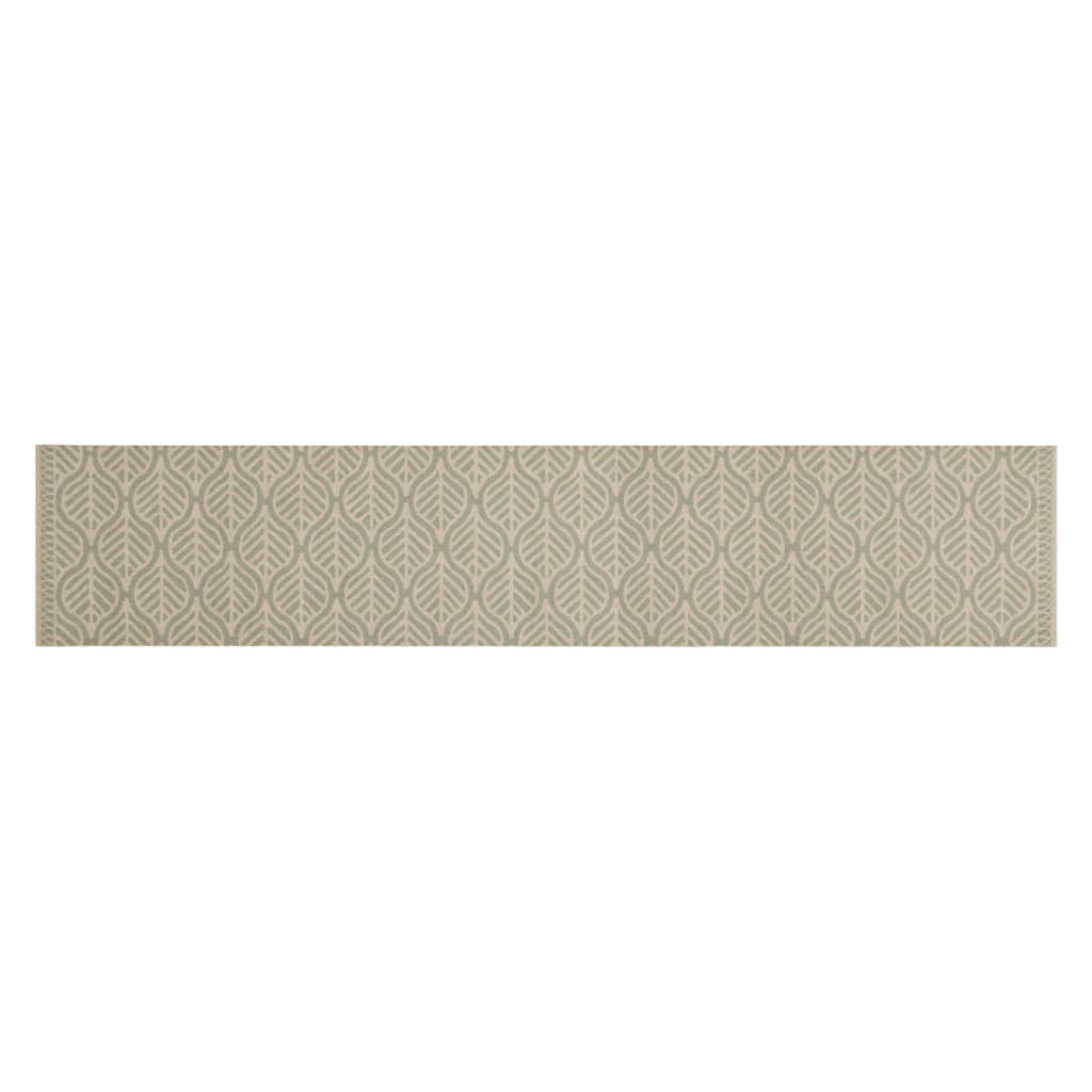 vidaXL Kitchen Rug Washable Leaves 60x300 cm Velvet