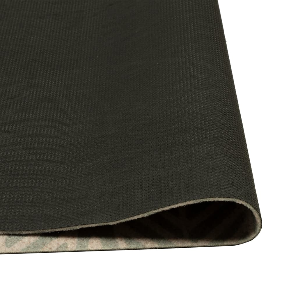 vidaXL Kitchen Rug Washable Leaves 60x300 cm Velvet