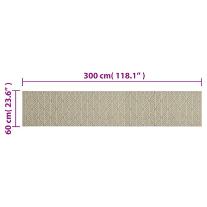 vidaXL Kitchen Rug Washable Leaves 60x300 cm Velvet