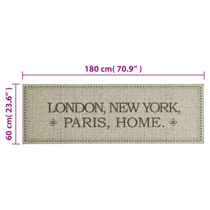 vidaXL Kitchen Rug Washable Capital Home 60x180 cm Velvet