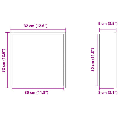 vidaXL Shower Niche Brushed Silver 32x32x9 cm Stainless Steel