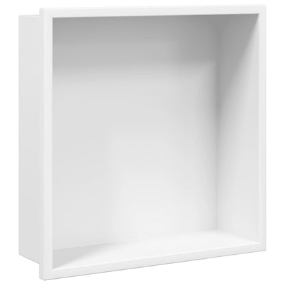 vidaXL Shower Niche Matt White 32x32x9 cm Stainless Steel