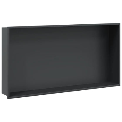 vidaXL Shower Niche Matt Black 62x32x9 cm Stainless Steel